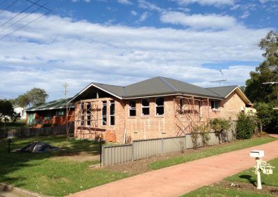 Wilberforce house renovation and extension by Hannon Constructions - Front mid construction